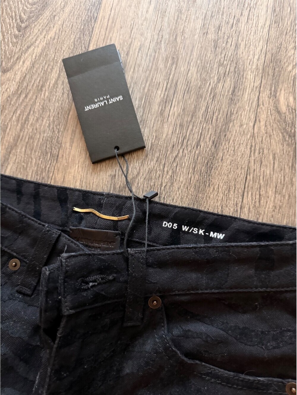Saint Laurent velour zebra-striped skinny jeans - Picture 2 of 5
